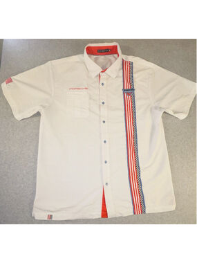 Robert Graham Porsche Rennsport Shirt Mens 3XL Racing Stripe Button